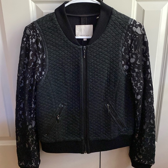 Rebecca Taylor Black Bomber Jacket - Picture 3 of 5